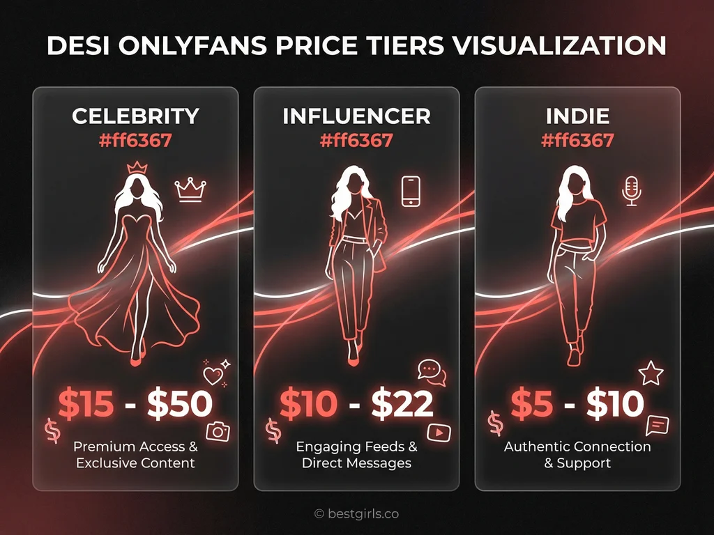 Desi OnlyFans subscription pricing tiers infographic