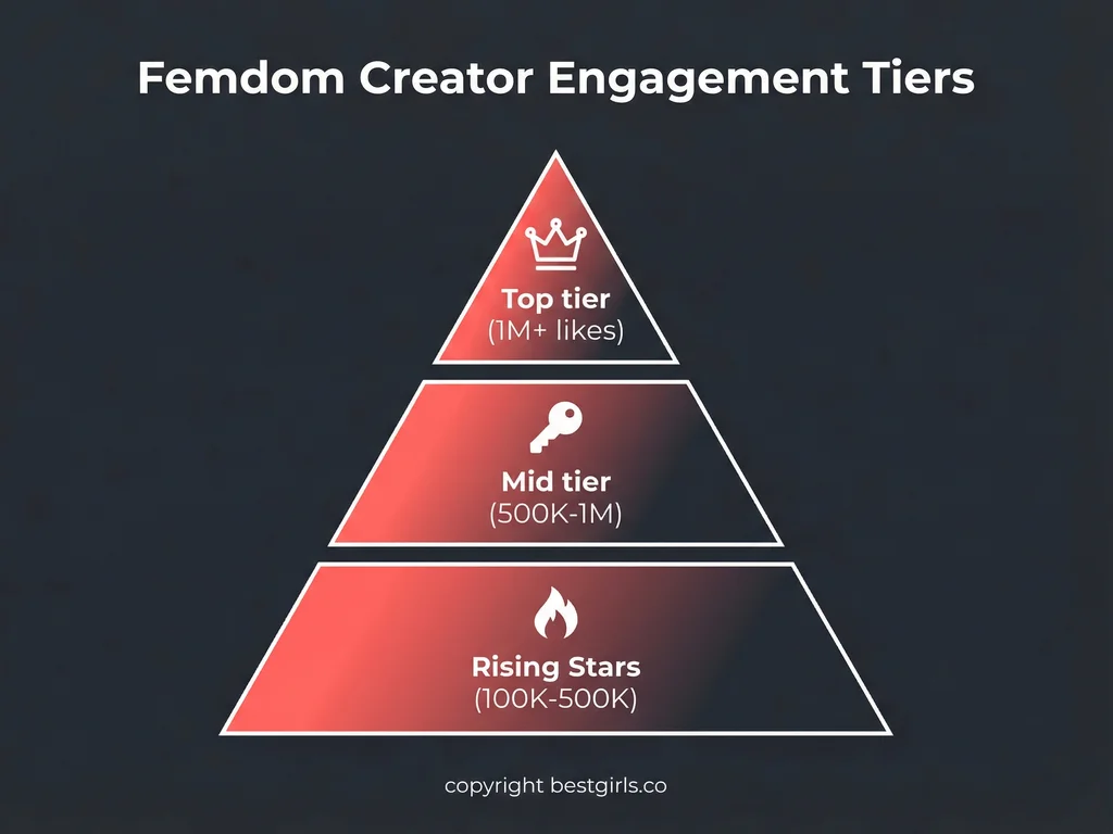 Pyramid diagram showing femdom creator engagement tiers