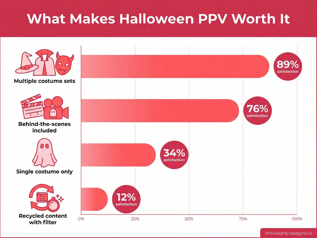Bar chart showing subscriber satisfaction rates for different Halloween PPV content types