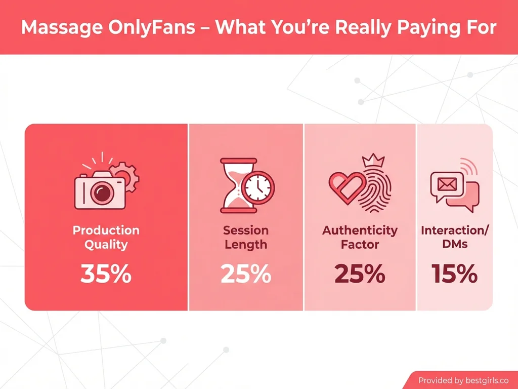 Bar chart breaking down value factors in massage OnlyFans subscriptions