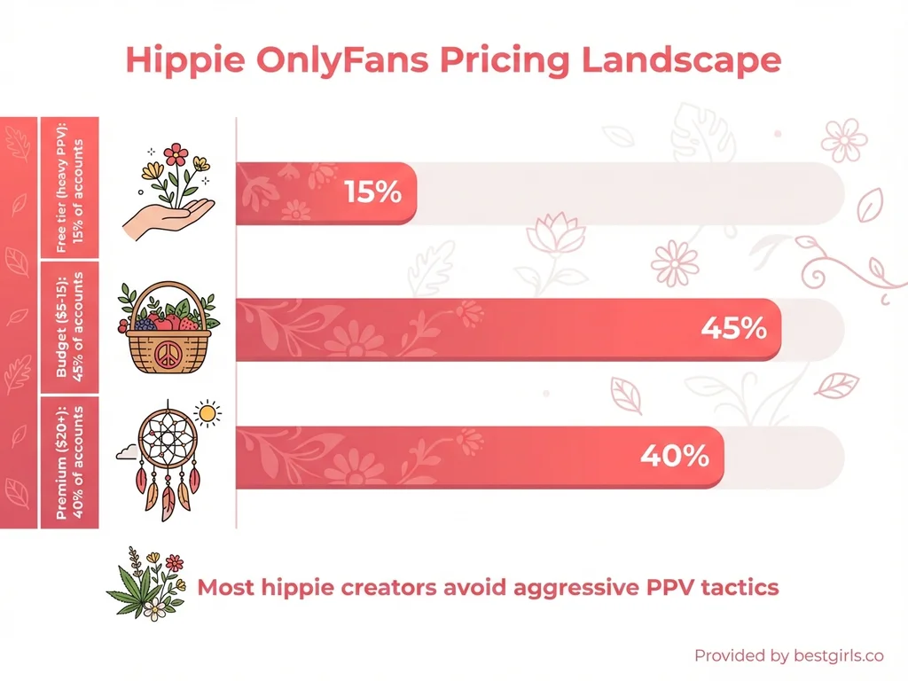 Bar chart showing hippie OnlyFans pricing distribution