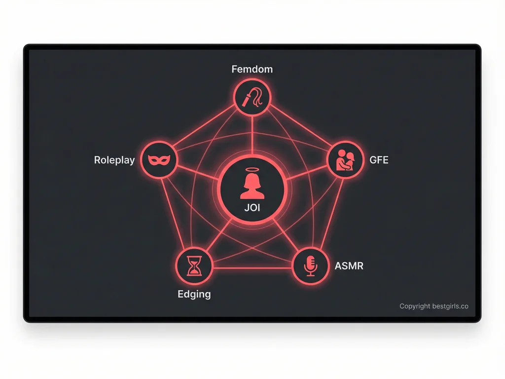 JOI OnlyFans sub-niche map showing related content categories