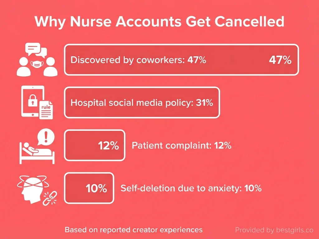 Bar chart showing reasons nurse OnlyFans creators delete or lose their accounts