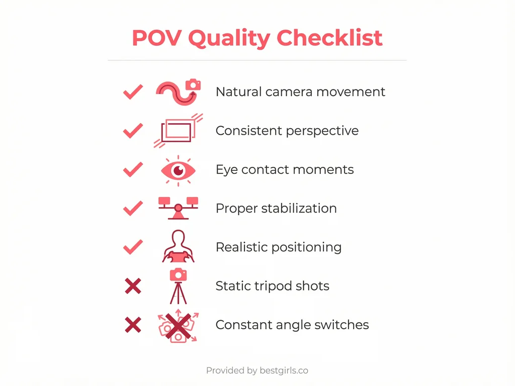 Checklist infographic for evaluating POV content quality