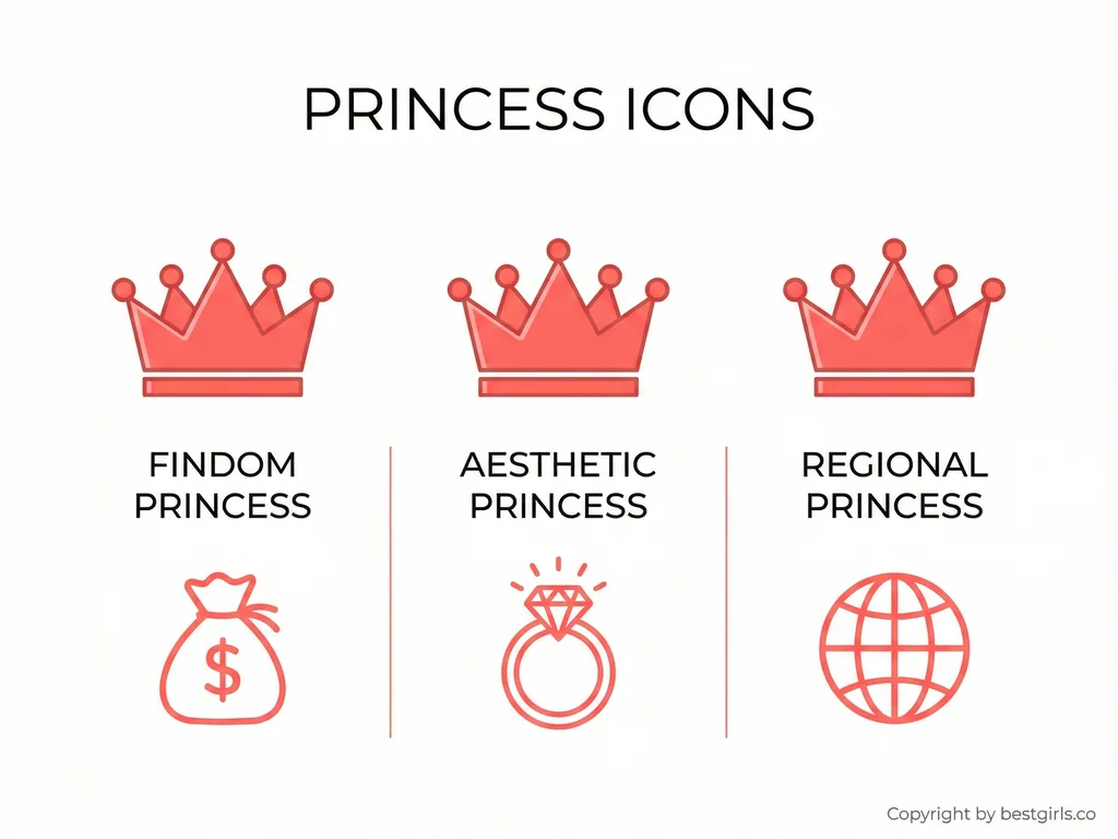 Infographic showing three types of princess OnlyFans creators