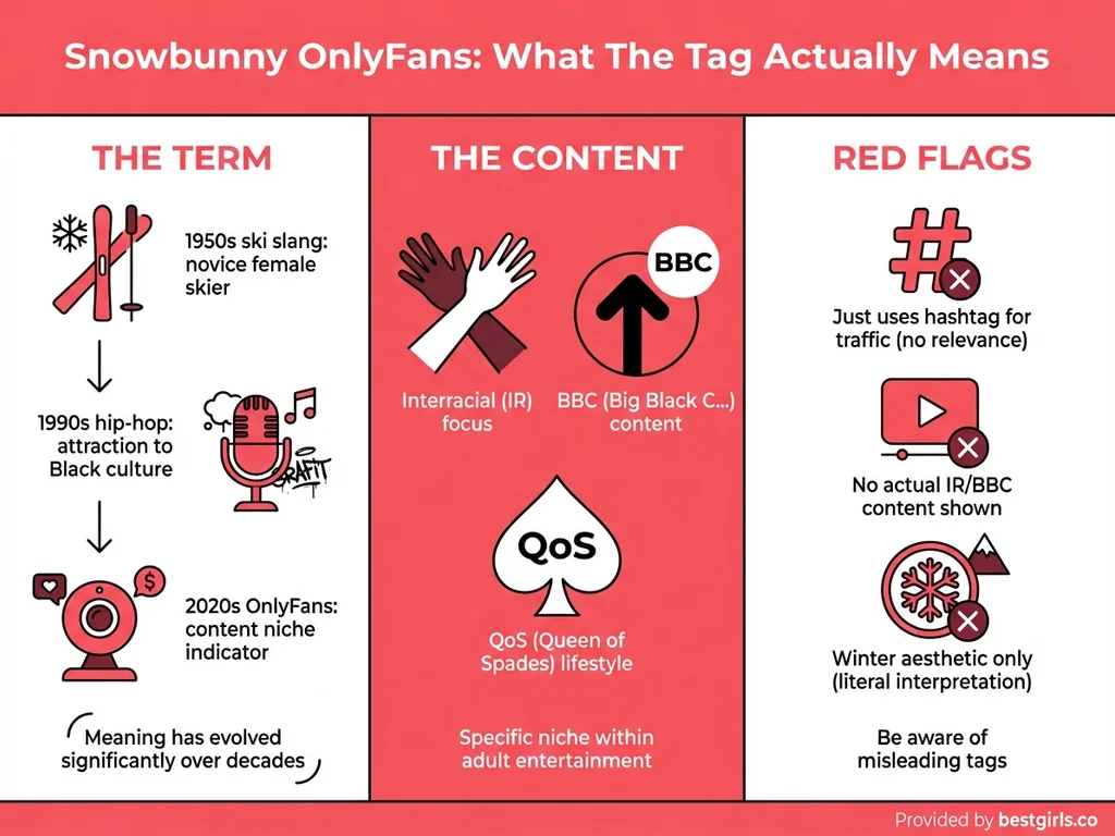 Infographic explaining what snowbunny means on OnlyFans