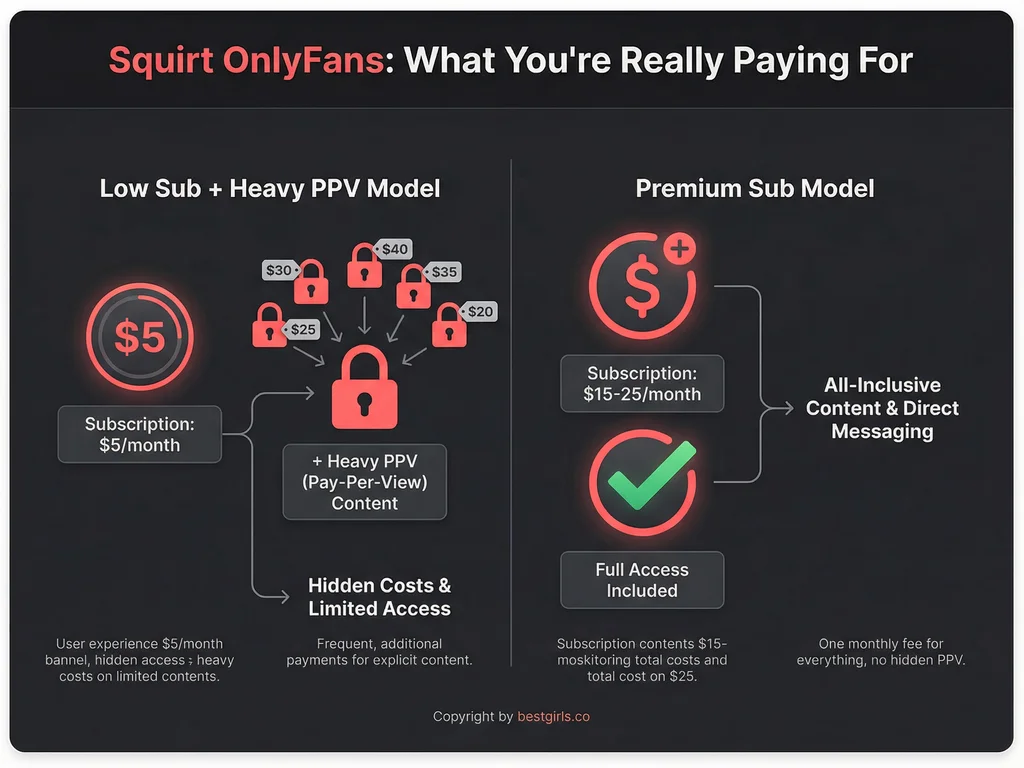Infographic comparing OnlyFans subscription pricing models for specialty content