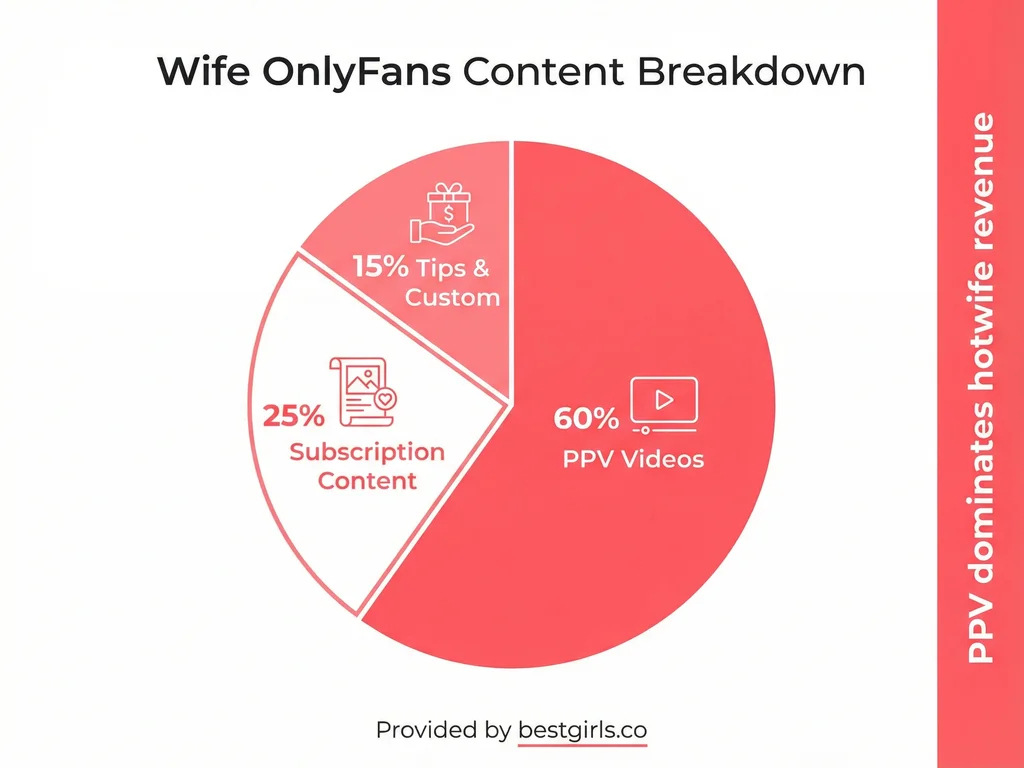 Pie chart showing revenue distribution for wife OnlyFans creators